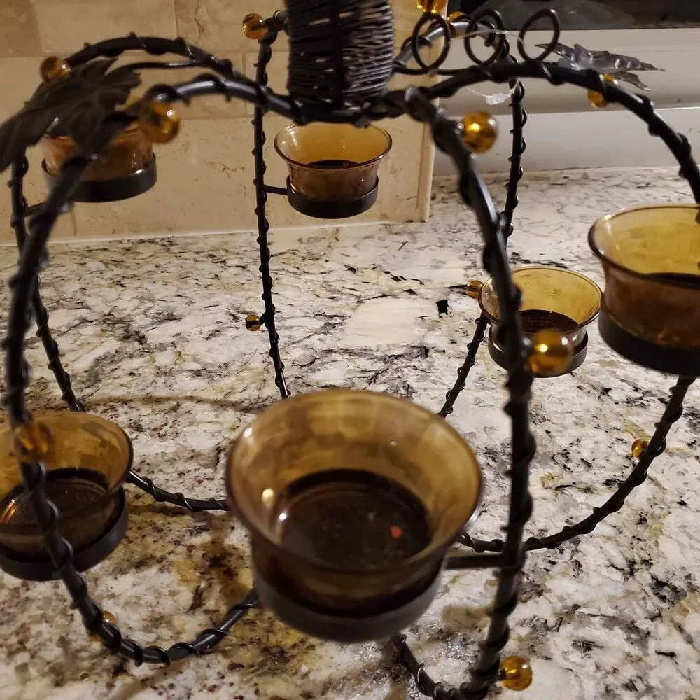 Wired Large Pumpkin Shaped Votive Holder Centerpiece New w/o tags